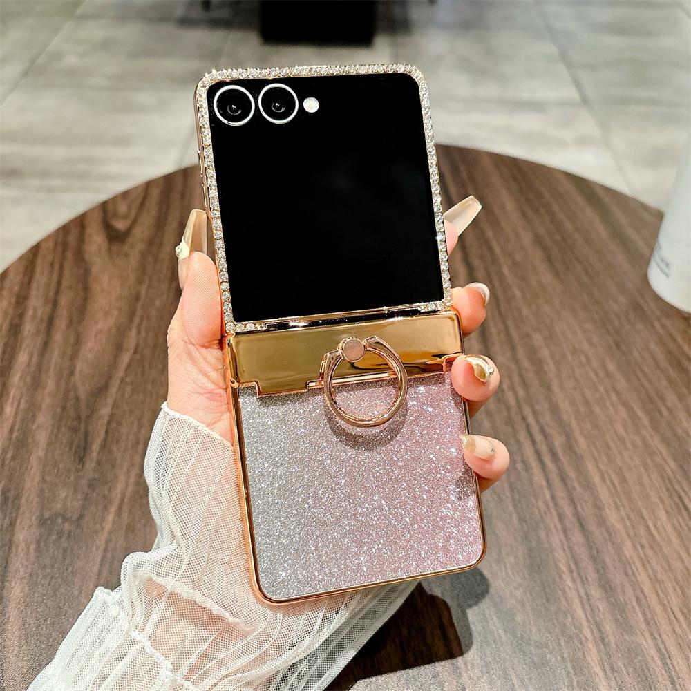 Чехол для Samsung Galaxy Z Flip7 5G с блестящим дизайном, украшенный стразами, жесткий ПК чехол для телефона