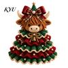 Craft Supplies for Beginners Animal Christmas Tree Crochet Kit, DIY Highland Cow Cute Step by Knitting Guide Dachshund Cat Crafting Kit Beginners,