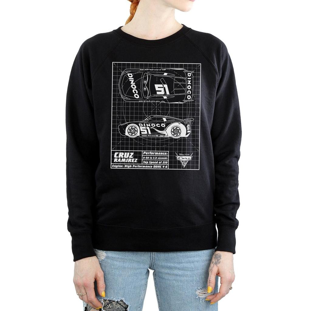 Disney Womens/Ladies Cars Cruz Ramirez Blueprint Sweatshirt