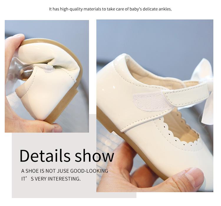 Новая корейская версия, туфли из искусственной кожи с милым бантом для девочек, туфли принцессы, танцевальная обувь на весну и осень