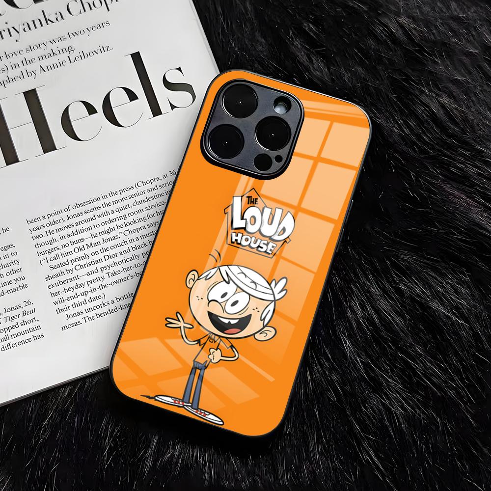Чехол для телефона L-LoudS H-HouseS Для IPhone 17 Air 16 E Pro Max 15 14 13 Mini 12 Pro 11 Max Plus Черная Стеклянная Крышка