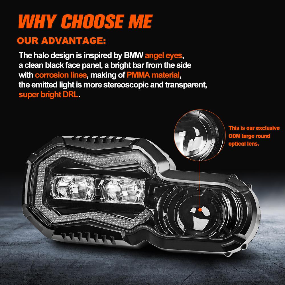 Brightest Led Headlight BMW F650GS F700GS F800GS F 800GS Adventure Explorers Headlamp Fog Lights High Low DRL For Motorcycle