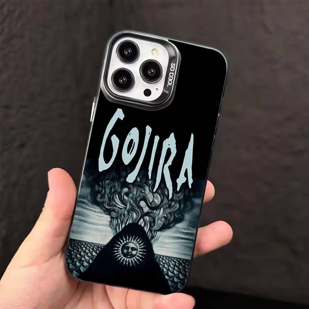 Модный Чехол для телефона с band G-gojiras Цвет Серебристый Корпус Для IPhone 17 16 15 14 13 12 11 Pro Max Plus