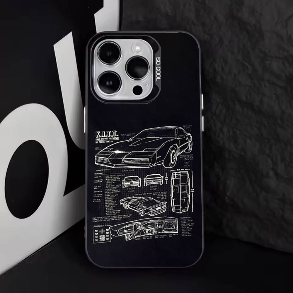 K-Knight Rider K-KITT Car Phone Case For iPhone 11,12,13,14,15,16,17,Pro,Max,Plus,E,Air,Mini IMD Matte Black