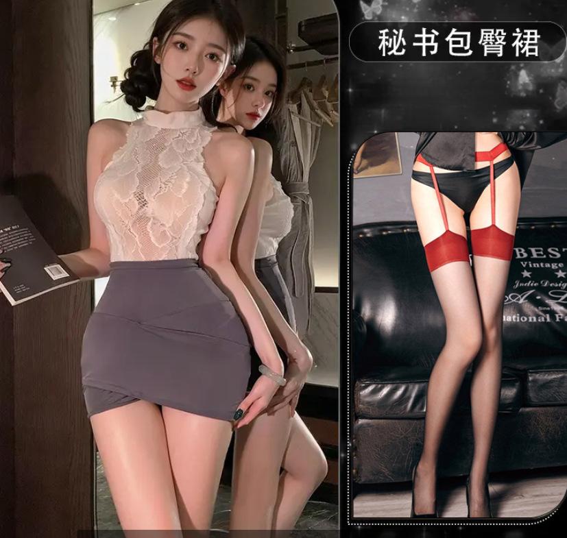Sexy secretary hip skirt uniform robe sex underwear sex pajamas passion seduction outfit