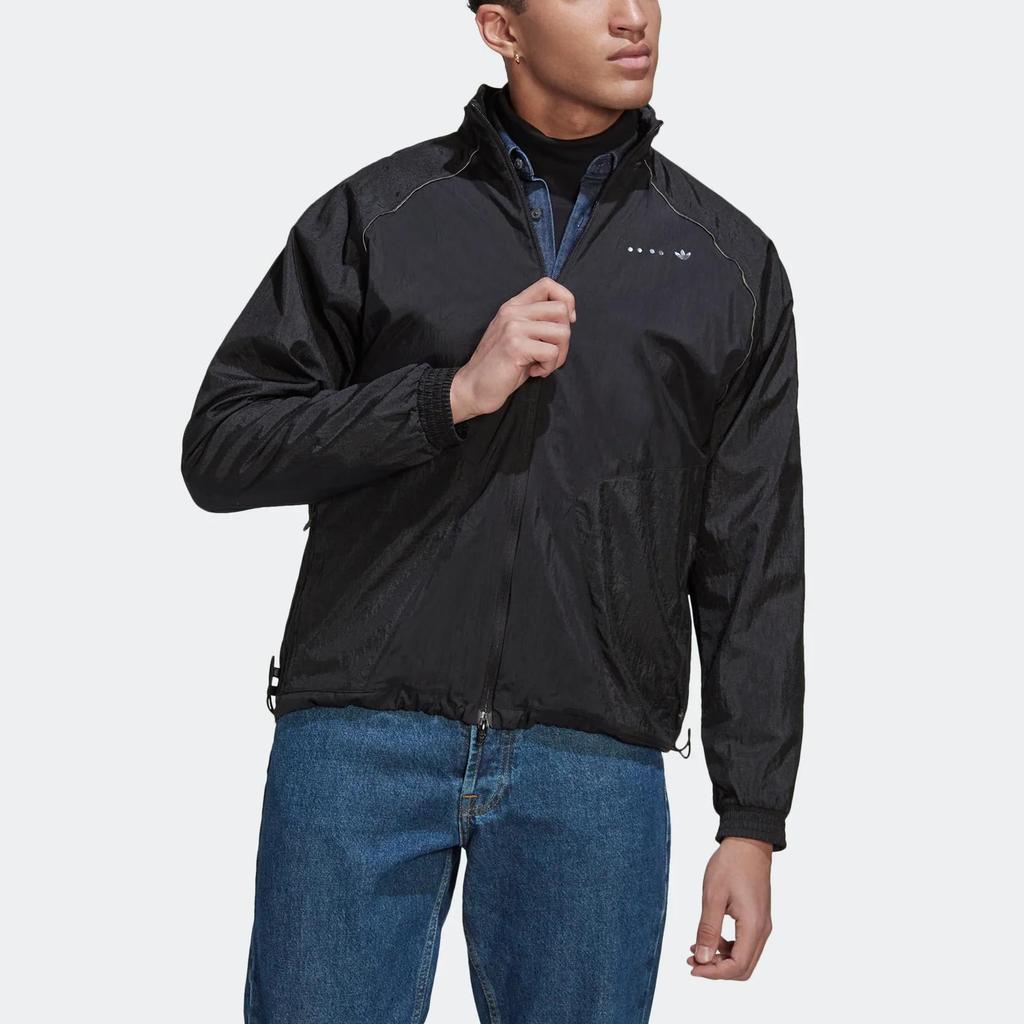 Adidas Originals MTRLMIX TRCKTT Jackets Men's Black Stand Collar Moderate (Unisex) Jackets HK2730