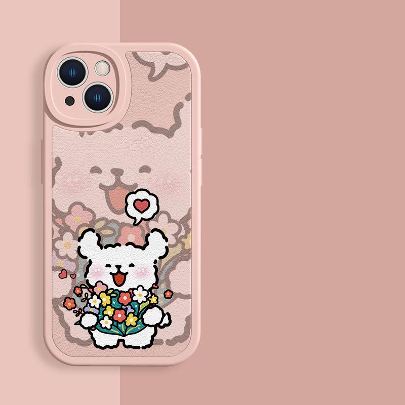 Чехол для телефона для влюбленных, пар, подходит для iPhone 11 12 13 14 15 16 Pro Max XR X XS Mini 8 7 Plus SE 2020, прозрачный чехол, милый мультяшный пес