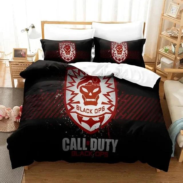 Постельное белье Call of Duty Black Ops Комплект Пододеяльник Постельный комплект Чехол на одеяло Наволочка Одеяло Размер Queen Постельное белье COD