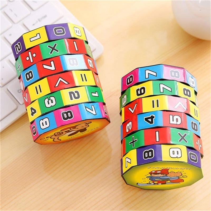 Cylindrical V-cube 6 Numbers Magic Cube Toy Puzzle Game Gift Stickers Numbers