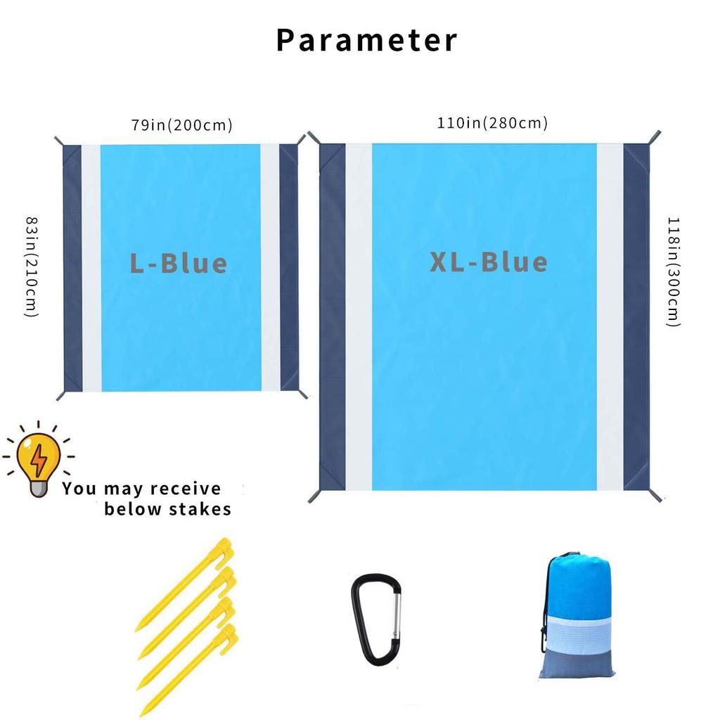 Новый продукт, трехцветный пляжный коврик, водонепроницаемый коврик, портативное одеяло для кемпинга и пикника, нейлоновый коврик на складе