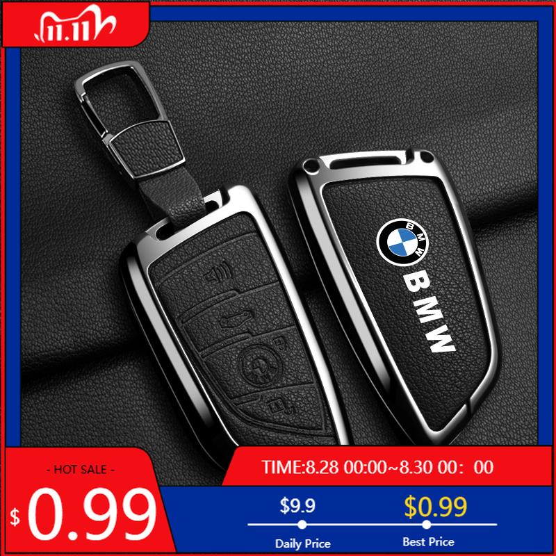 FYWH1 For BMW Leather Car Remote Key Case Cover Shell Fob For BMW X1 X3 X5 X6 X7 1 3 5 6 7 Series G20 G30 G11 F15 F16 G01 G02 F48 Key