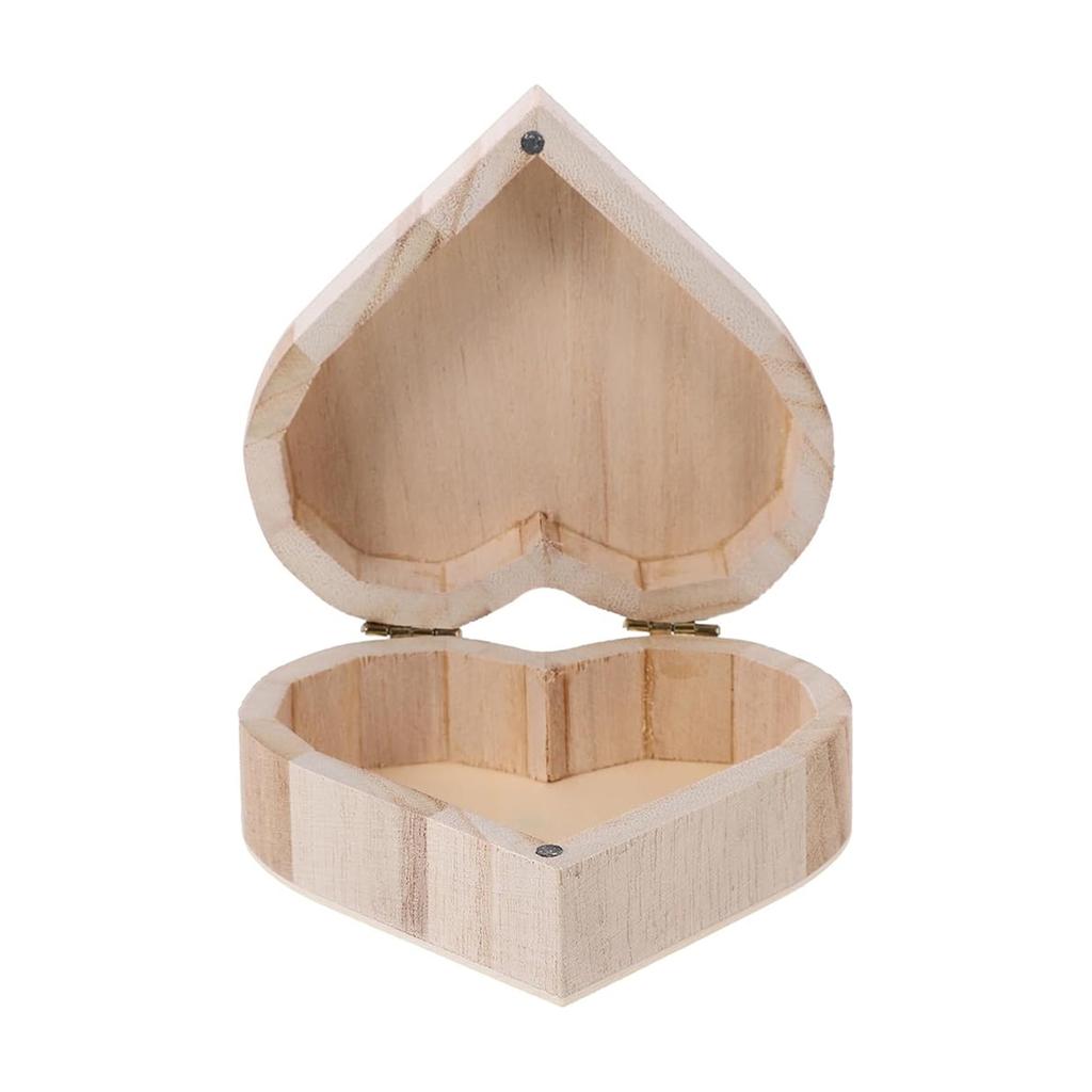 Antilog Wooden Jewelry Boxes, Wooden Heart Shaped Jewelry Storage Box Packaging Carrying Case Craft Decoration Hot
