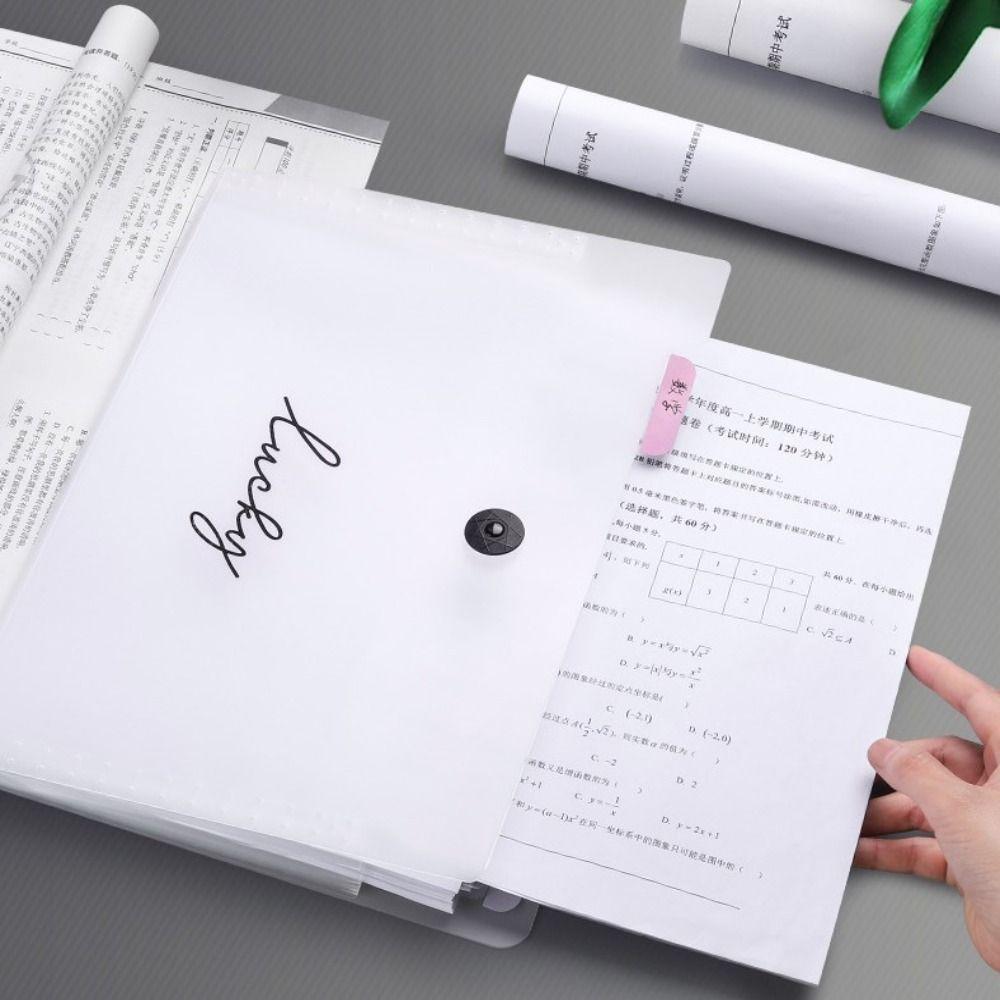 High-capacity A4 File Folder Translucent Document Organizer Simple Expanding Folder  Projects