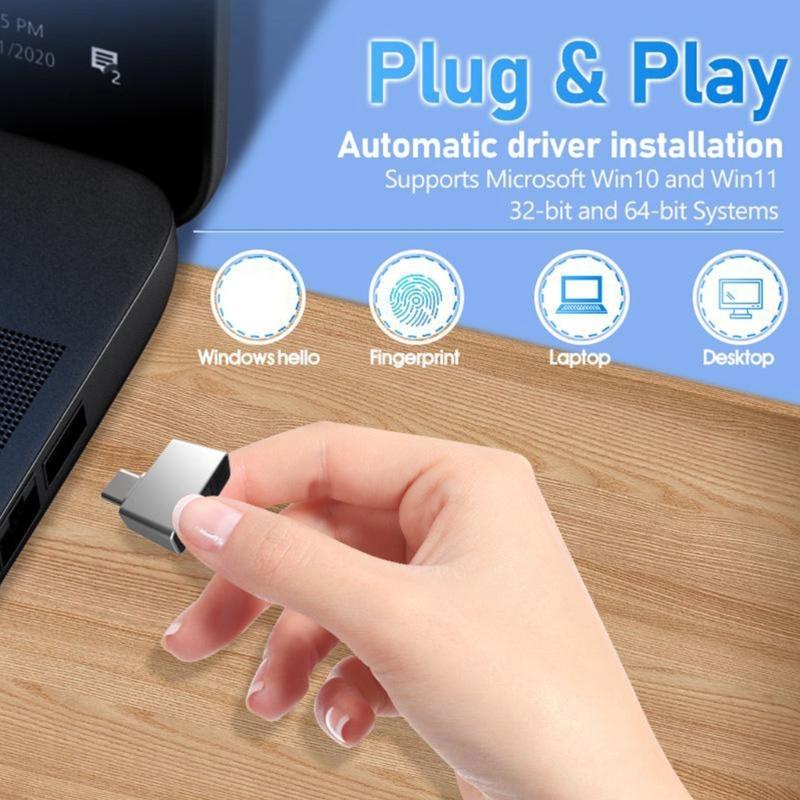 Портативный USB-C сканер отпечатков пальцев USB-C считыватель отпечатков пальцев Для входа в систему Windows Hello на ноутбуках и настольных компьютерах без паролей