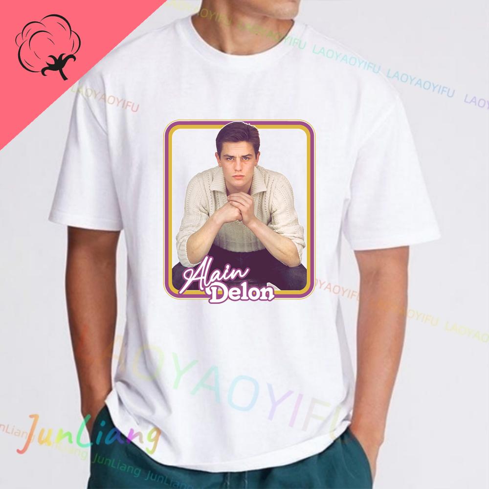Alain Delon Unisex Tshirt 100 Cotton Short Sleeve Casual New Y2k Graphic Tee Unisexs Shirts Womens Tshirts Aesthetic Clothing