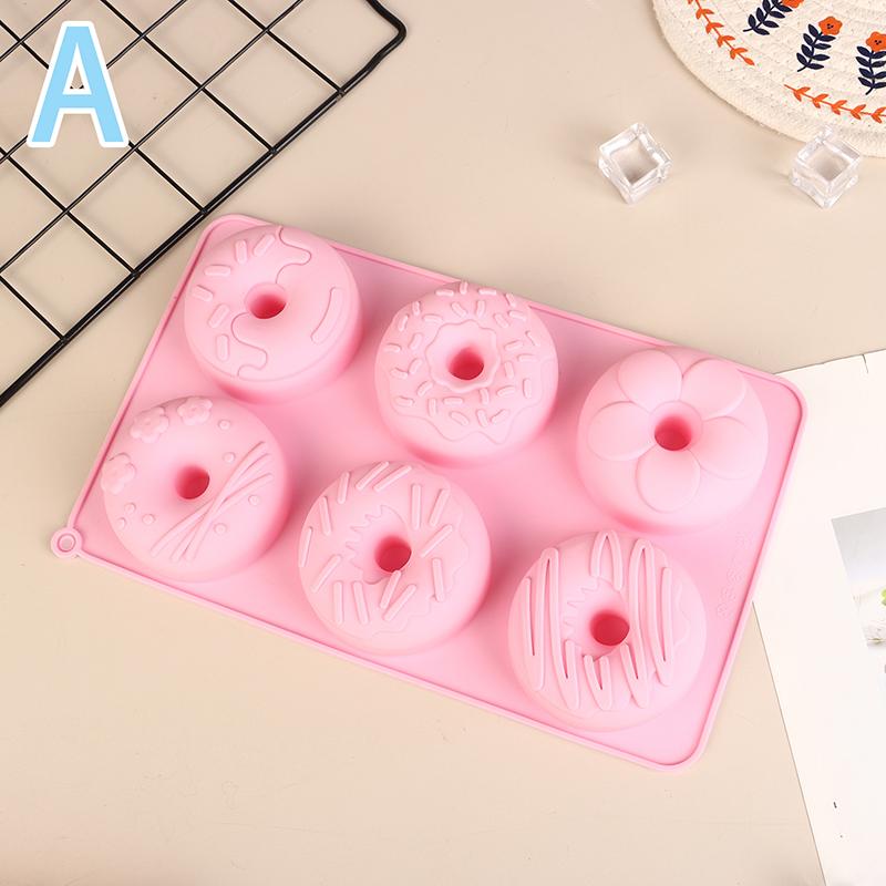 Силиконовая форма для пончиков, 6 полостей, форма для шоколада, кондитерских изделий, хлеба, торта, антипригарная форма для десертов, противень для выпечки своими руками, инструмент для приготовления пончиков