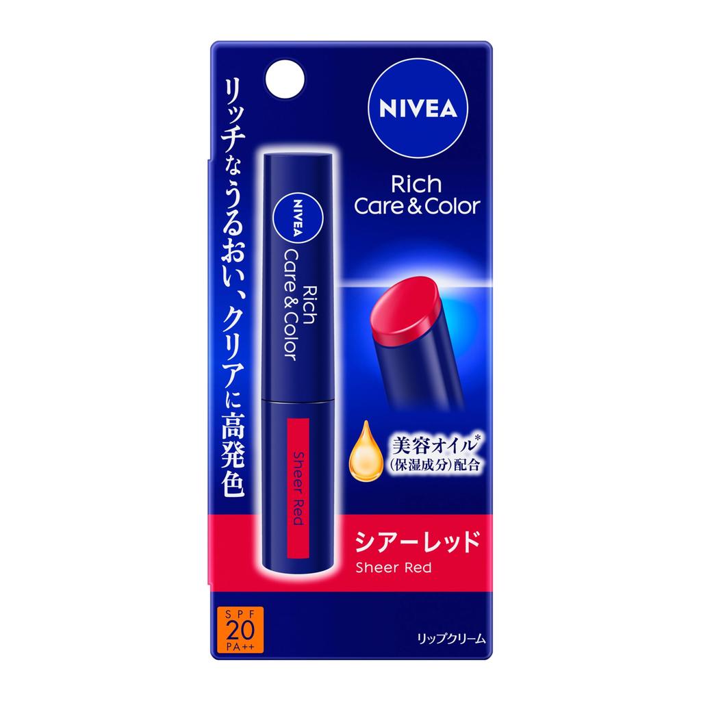 Nivea Rich Care Color Lip Sheer Red 2g Moisturizing &