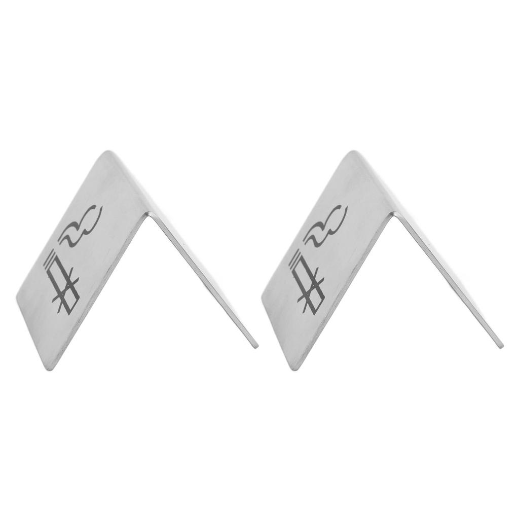 No Smoking Table Sign Stainless Steel Double Sided Tent