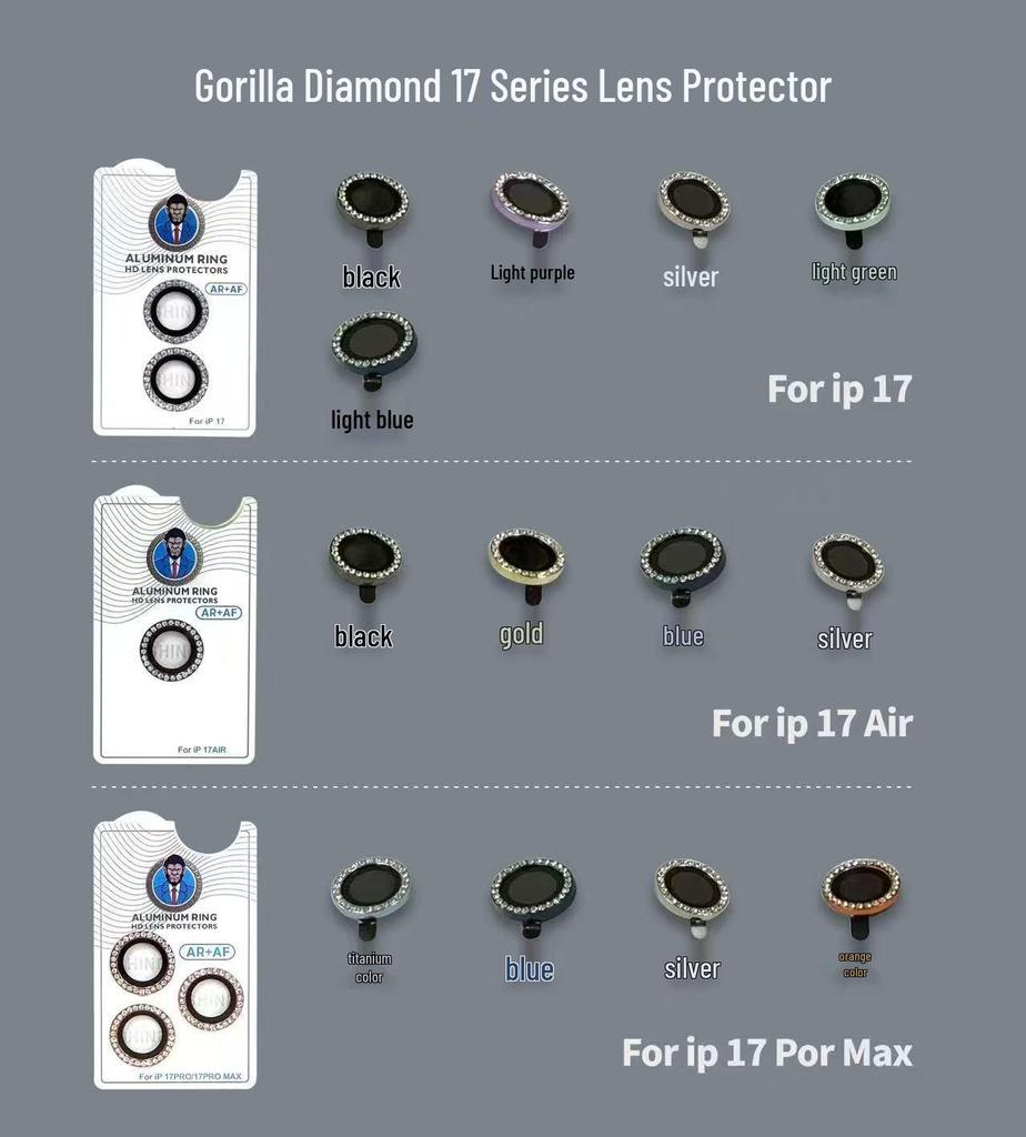 Compatible Apple 17 Pro Max Tempered Lens Film - High Clarity Mobile Lens Protector