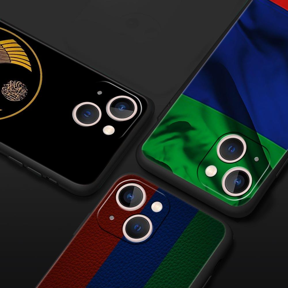 Роскошный чехол для телефона с флагом Дагестана для iPhone 17 Air 16 Plus 13 15 14 12 11 Pro MAX 7 8 SE Мягкий ТПУ Черная крышка