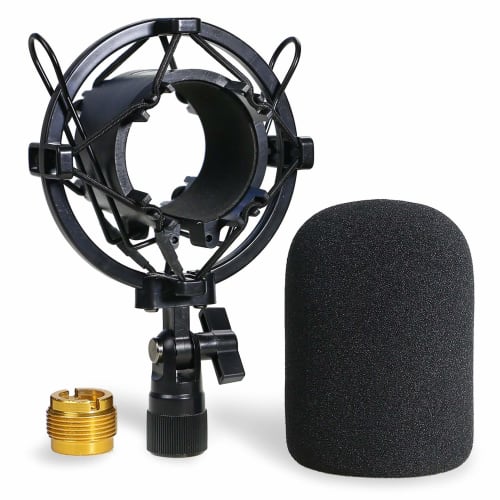 SUNMON AT2020 Windscreen Shock Mount Stand with Foam Pop Filter for Audio-Technica AT2020, AT2035, AT4040, AT2020USB, and ATR2500x Condenser Microphon