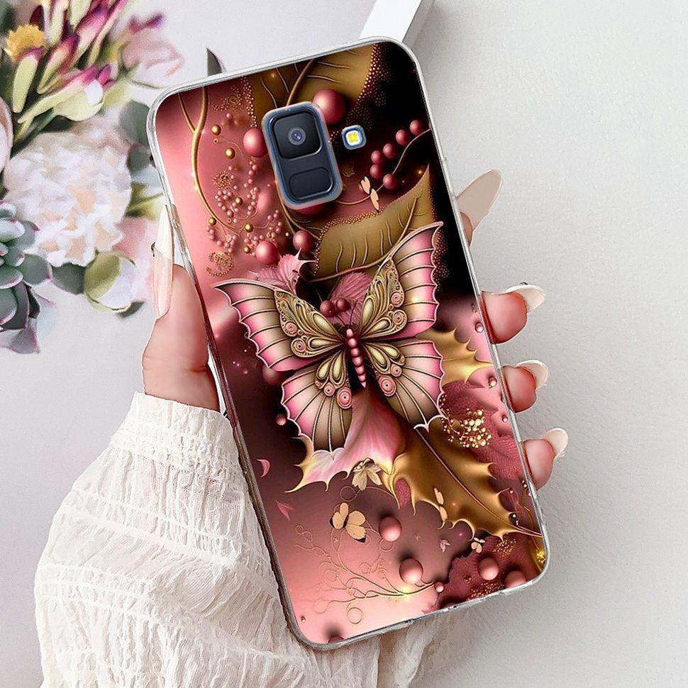 Чехол для Samsung Galaxy A6 2018 Роскошный Расписной Чехол Мягкий Силиконовый Чехол для Телефона Для Samsung A 6 A6 GalaxyA6 2018 Задняя Крышка Coque