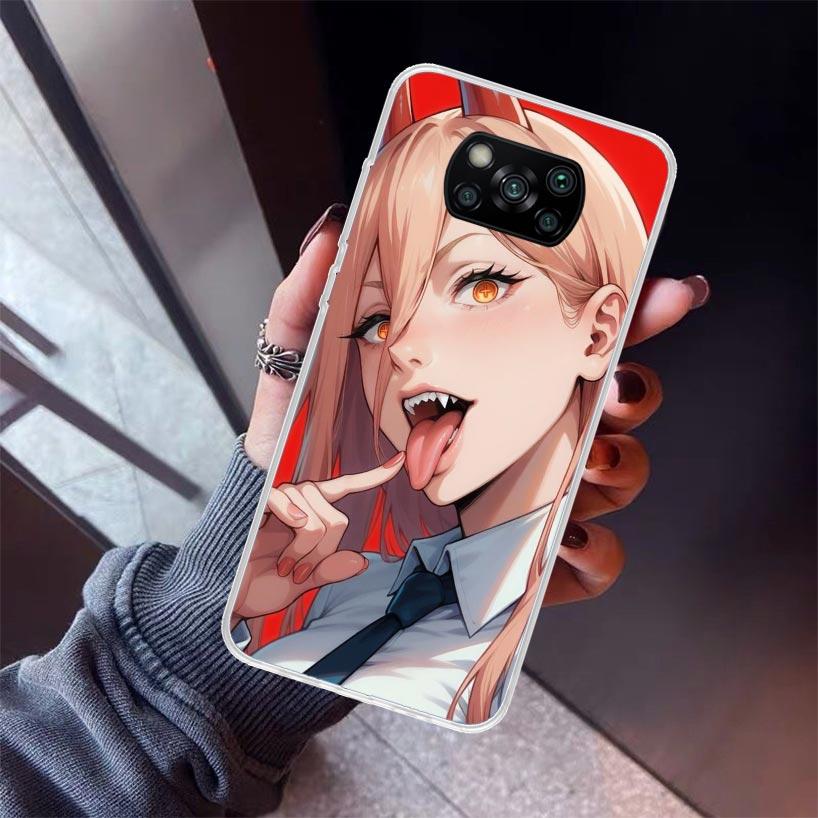 C-Chainsaw Mans Power Phone Case For Xiaomi Poco X7 X6 X5 Pro F7 Ultra Redmi 15C 15 13 13C 12 12C 10 10A 10C 9 9A 9C 9T Shell Po