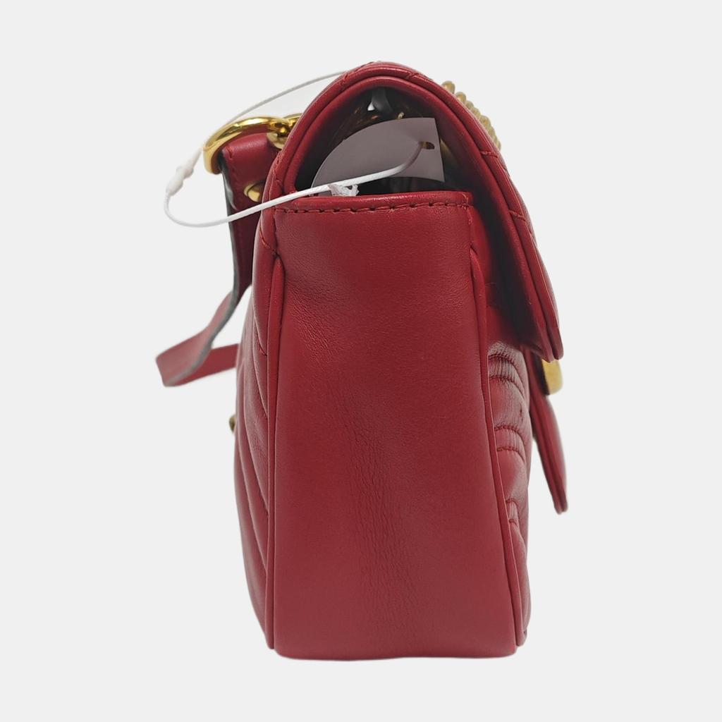 [Pre-Owned] Gucci GG Marmont Matelassé Mini Bag 'Red' - Fair #365OD8