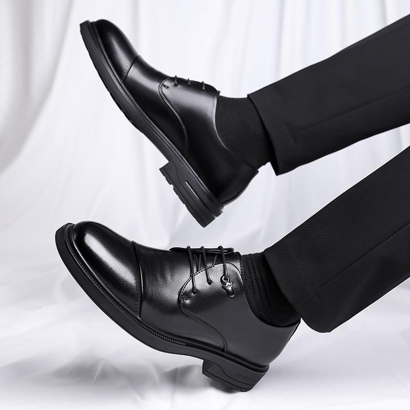 Обувь Зимние Оксфорды Британский Business Casual Трехголовые Кожаные Туфли Туфли для Формальных Мероприятий Свадьбы Жениха Обувь Дерби