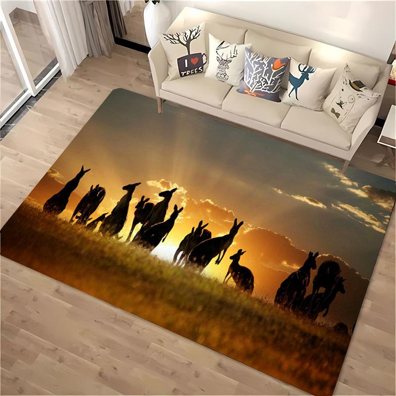 Australia Kangaroo 3D HD Area Carpet,Rugs for Living Room Tapete for Bedroom Sofa Kitchen Doormat Decor,Kid's Non-slip Floor Mat