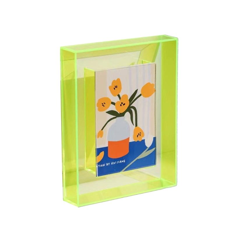 Photo Frame Acrylic Photo Holder for Desktop Display Support Horizontaled Vertical Clear