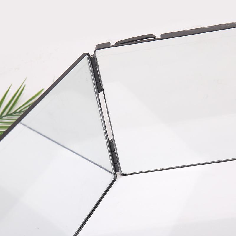 Retractable Adjustable LED Tri-Fold Makeup & Haircut Mirror