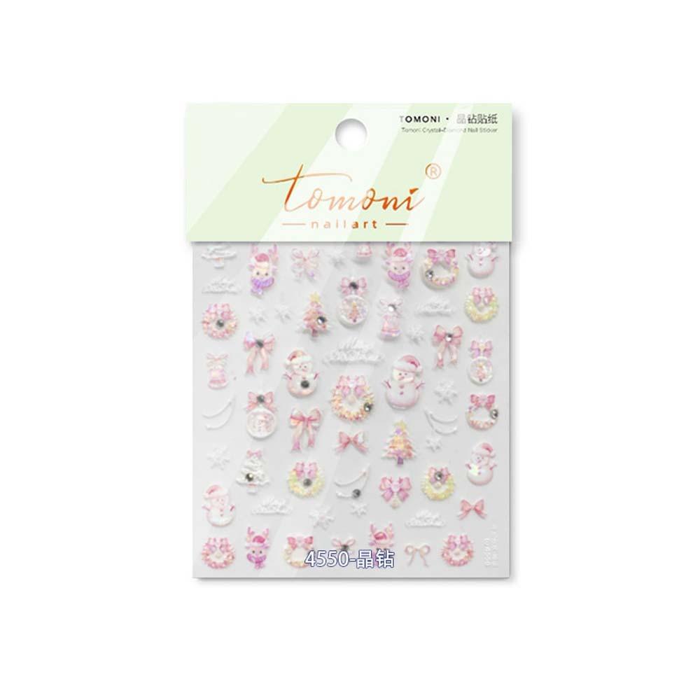 5D Жемчужные Рождественские Наклейки для Ногтей Аксессуары для Ногтей Рождественские Украшения для Ногтей Леди/Девушки