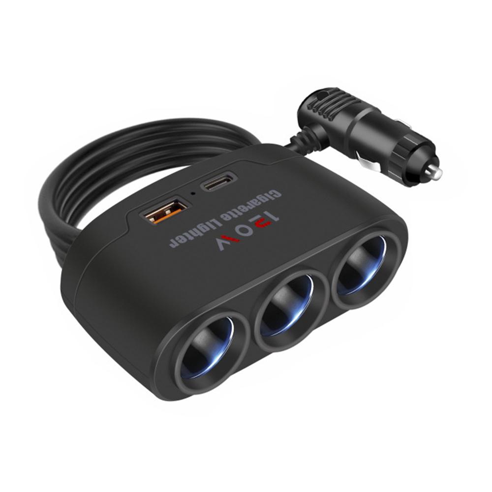 Автомобильный разветвитель прикуривателя 3 в 1, 120 Вт, USB+PD, адаптер быстрой зарядки, 3 гнезда, 12 24 В для автомобиля