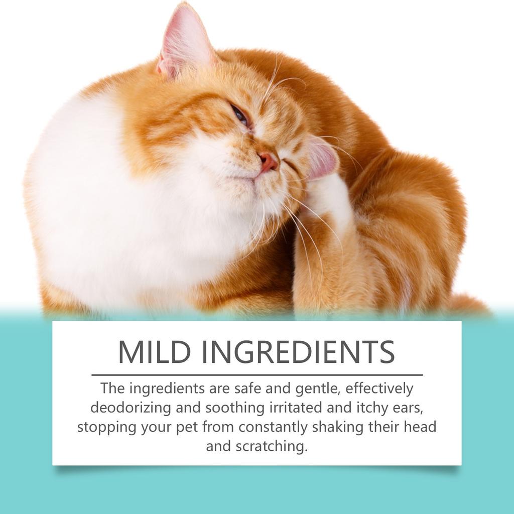 Средство для промывания ушей, капли для ушей домашних животных, ушные клещи, кошки, собаки, зуд, чистящий раствор, 60 мл