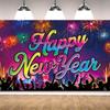 Cartoon Photo Background Banner Festive Happy New Year Decorations  Bar Decoration