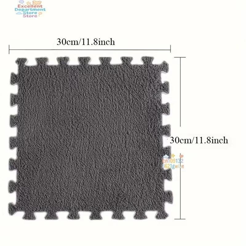 Мягкий плюшевый детский коврик Babe Toys Коврик-пазл из пены ЭВА Теплый детский игровой коврик Соединяющиеся коврики Ковер для младенца 30*30*1,2 см