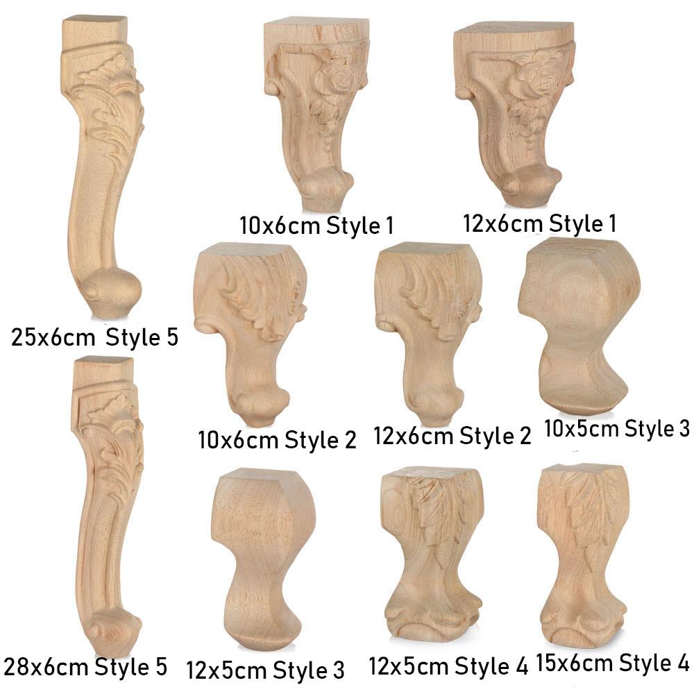 Accessories Decoration Crafts Home Decor Furniture Foot Legs Vintage Wood Carved Cabinet Seat Feets