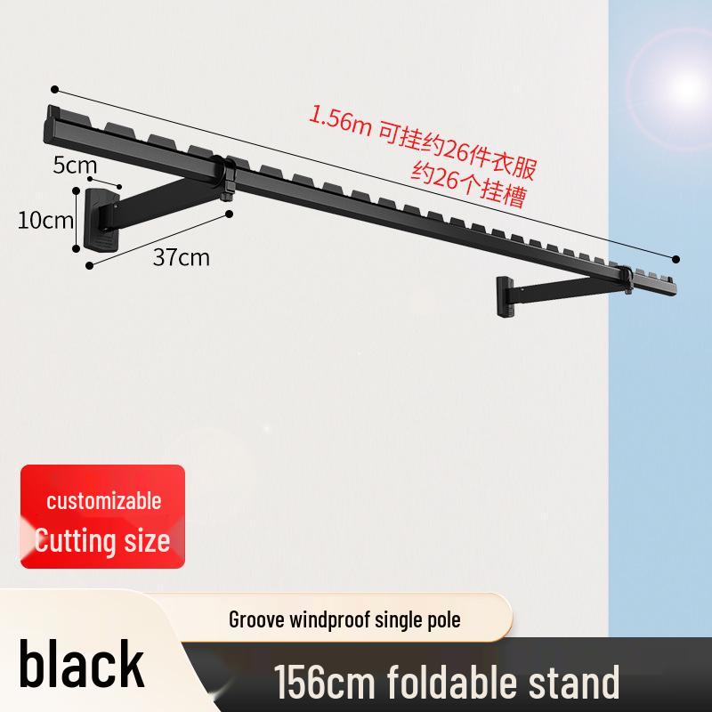Folding Telescopic Wall-Mounted Clothes Drying Rack for Balcony or Bay Window