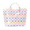 Glossy Striped Tote Bag PVC Handbag Stylish Waterproof Large Capacity Checkered Leopard Print