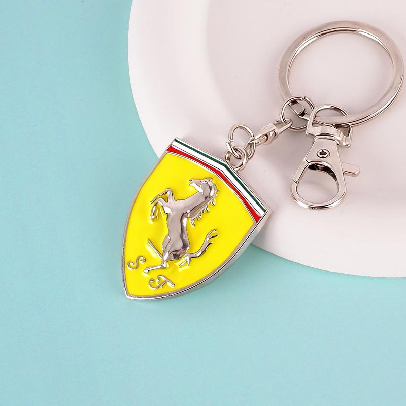 Металлический 3D значок Ferrari SJ Брелок для ключей Брелок Значок Брелок для Ferrari Roma F8 SF9018121360 F4301575M 488 599 612 FF F12 R