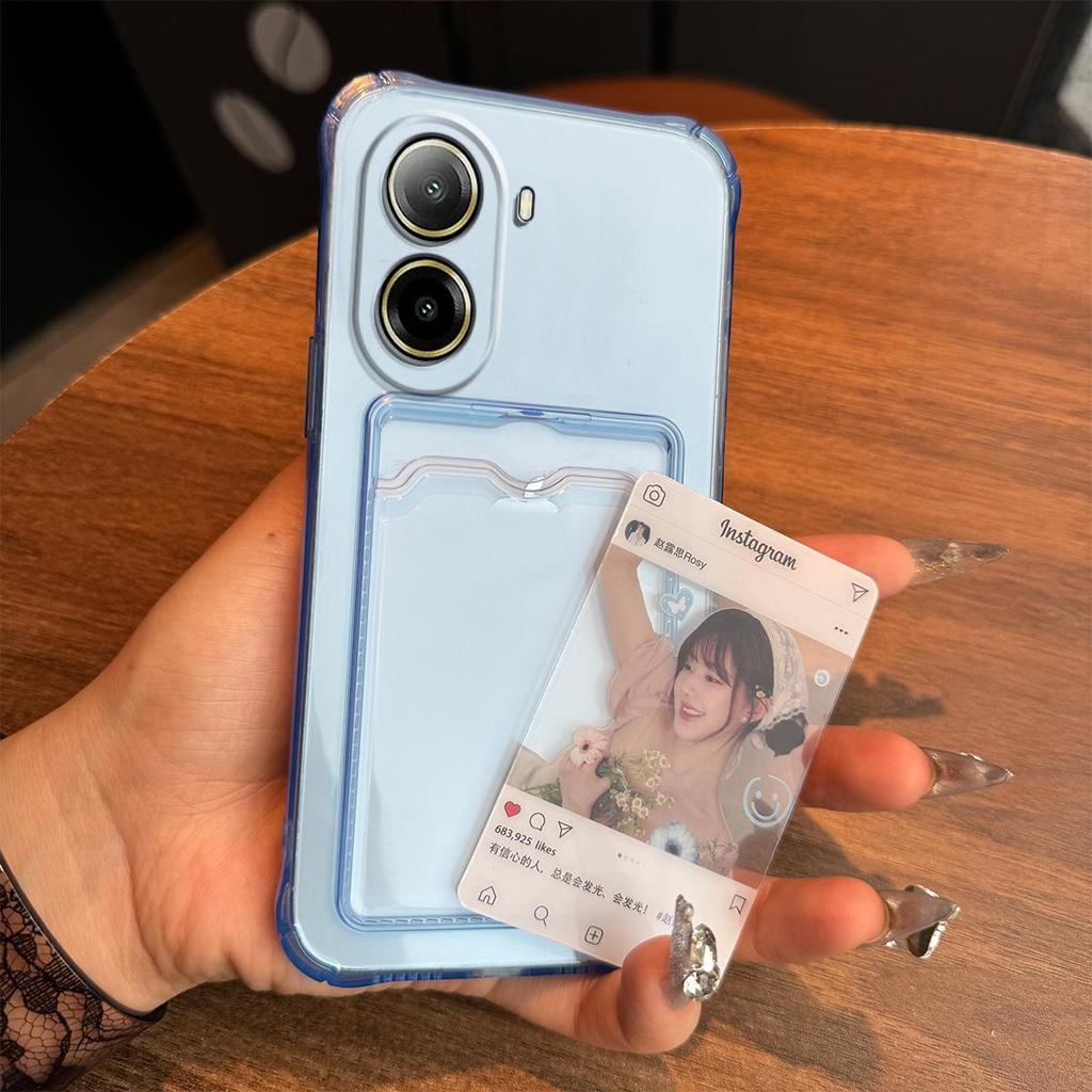Ударопрочный прозрачный чехол для Xiaomi POCO X7 Pro 5G с держателем для карт