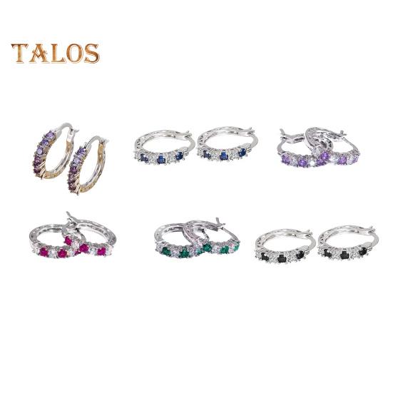 Серебряные серьги-кольца для женщин Серьги-кольца с кубическим цирконием на День матери Подарки на годовщину, день рождения