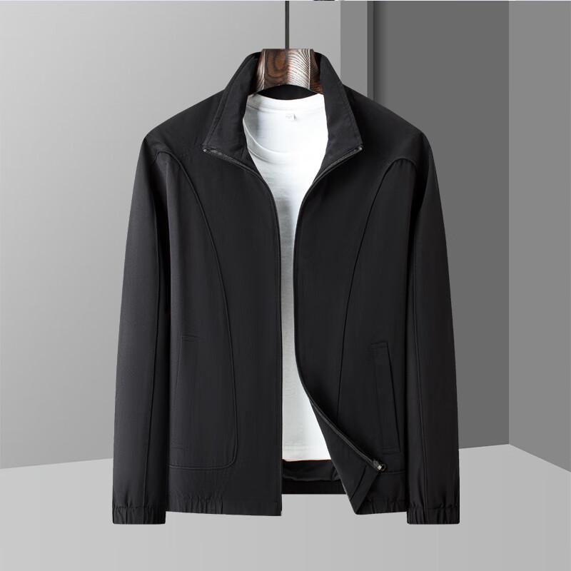 FENGMAO Men's Stand-Collar Wrinkle-Resistant Casual Jacket