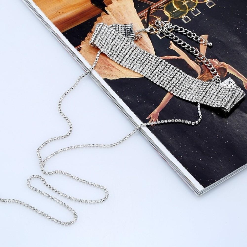 Золотое многослойное ожерелье Y-образной формы, длинный чокер, милое ожерелье со стразами, для вечеринки