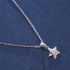 Cute Five -Pointed Star Pendant White Blue Opal Necklaces For Women 925 Silver Birthstone Boho Jewelry Fashion Pentagram Necklace