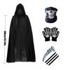 Комплект костюма для косплея игрового персонажа, Костюмы для вечеринки-маскарада, Костюмы для выставочных выступлений, Комплект черного плаща - Взрослый комплект из четырех предметов