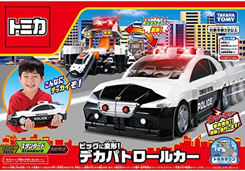 TAKARA TOMY "Tomica Big Transform! Миниатюрная игрушечная машинка "Deka Patrol Car" для мальчиков и девочек от 3 лет и старше, соответствует стандартам безопасности игрушек, сертифицирована знаком ST