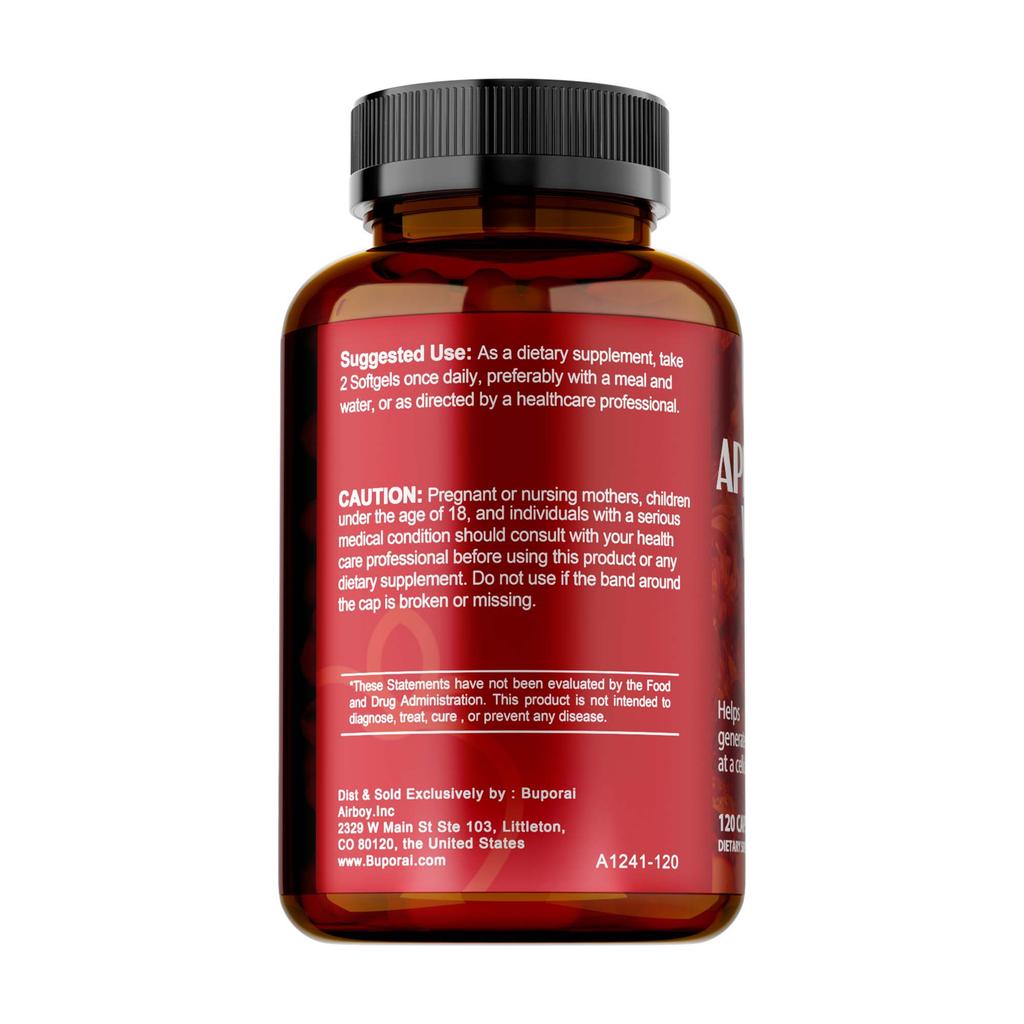 Apple cider vinegar complex capsules, combined with vitamin B12 and niacin, aids in weight management, provides energy, suitable for adults.