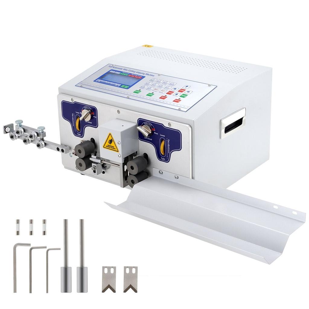 Automatic Wire Stripper Machine 300V, Computerized Wire Stripping and Peeling Machine, Wire Stripping Tool with Straightener and Collection Plate for